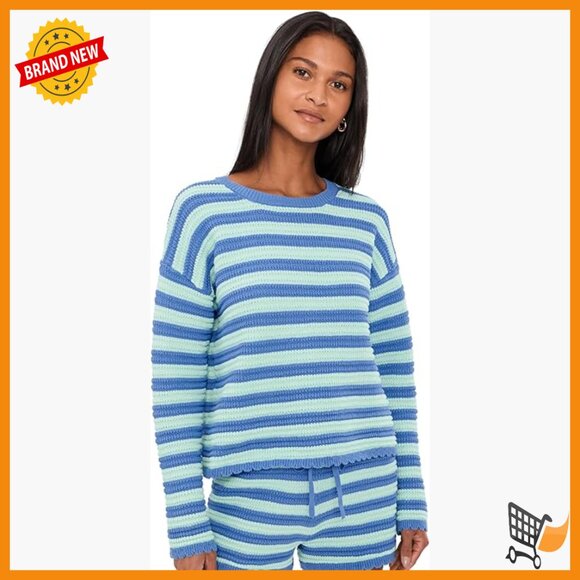 Long Sleeve Open Knit Pullover Sweater 100% Cotton Spring Summer Wear